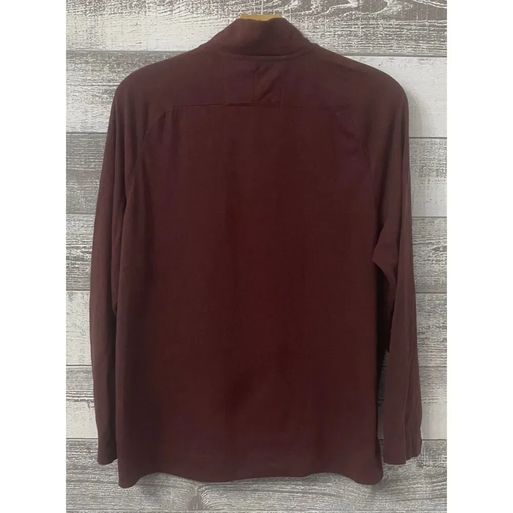 Banana Republic Men’s Quick Dry Half Zip Pullover Burgundy Long Sleeve Shirt XL